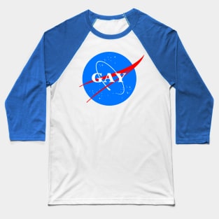 Gay NASA Logo Space Gay Geek Pride Baseball T-Shirt